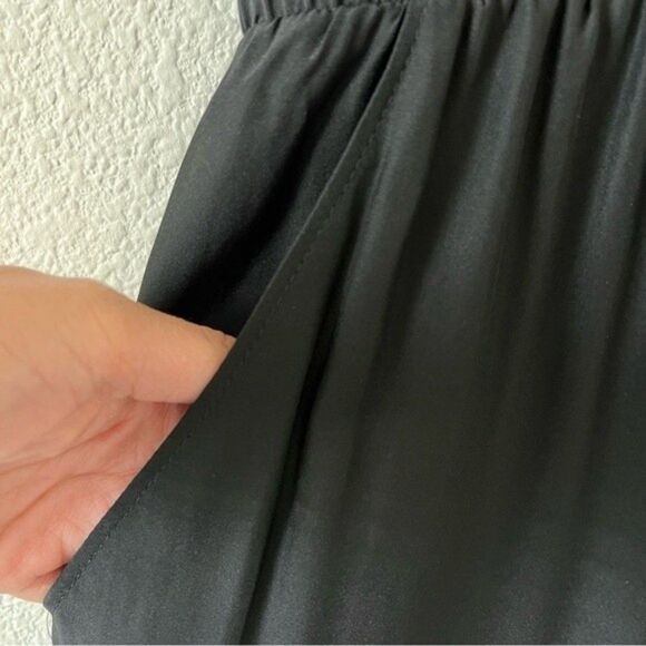 NWOT ATM Anthony Thomas Melillo 100% Silk Elastic Waist Black Jumpsuit SZ Small - Picture 10 of 15